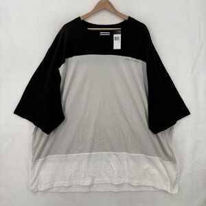 Sean John Shirt Mens 5XB Black Gray White Colorblock Oversized Tee Hip Hop Y2K